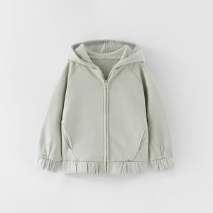 NWT Zara 18-24m hooded sweater zip up green